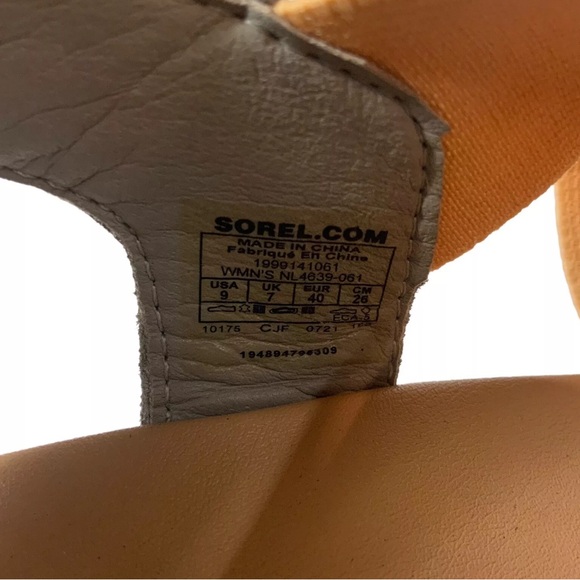 Sorel Women Sandals Cameron Flatform Chrome Grey Chalk Slingback Wedge shoes - Picture 4 of 7